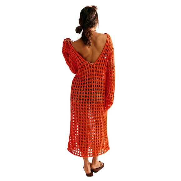 Free People Sahara Sweater Midi | Scarlet Ibis  | NWoT 🎂 Labor Day Sale - Picture 2 of 4